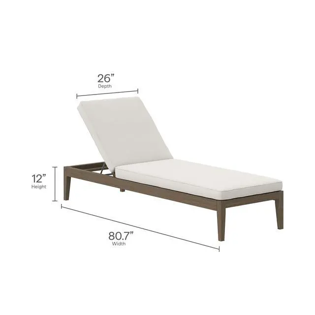Alt view image 2 of 7 - Northlake Outdoor Patio Teak Chaise Lounge by Modway
