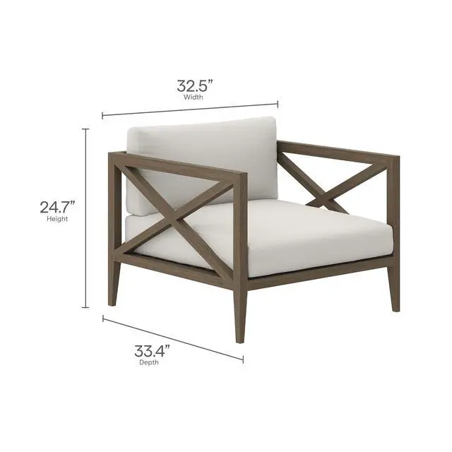 Alt view image 3 of 7 - Northlake 3-Piece Outdoor Patio Teak Wood Furniture Set with Armchair and Side Table by Modway