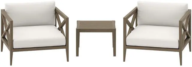 Main image of Northlake 3-Piece Outdoor Patio Teak Wood Furniture Set with Armchair and Side Table by Modway
