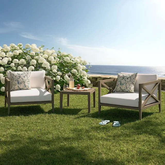 Alt view image 6 of 7 - Northlake 3-Piece Outdoor Patio Teak Wood Furniture Set with Armchair and Side Table by Modway