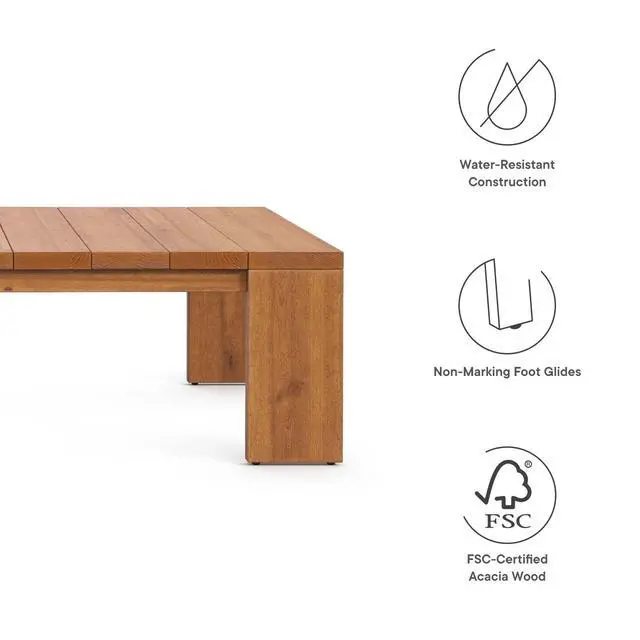 Alt view image 2 of 7 - Tahoe Outdoor Patio Acacia Wood Coffee Table