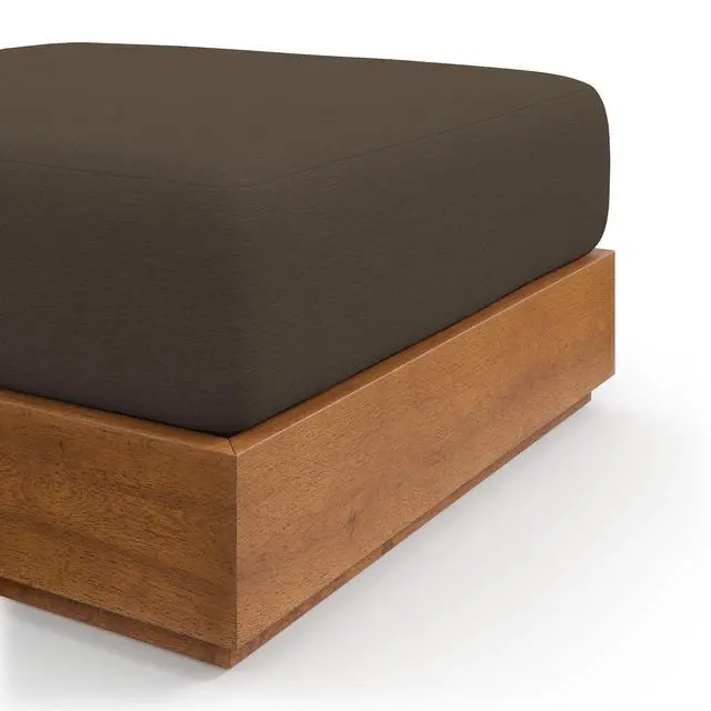 Alt view image 7 of 7 - Tahoe Outdoor Patio Acacia Wood Ottoman by Modway