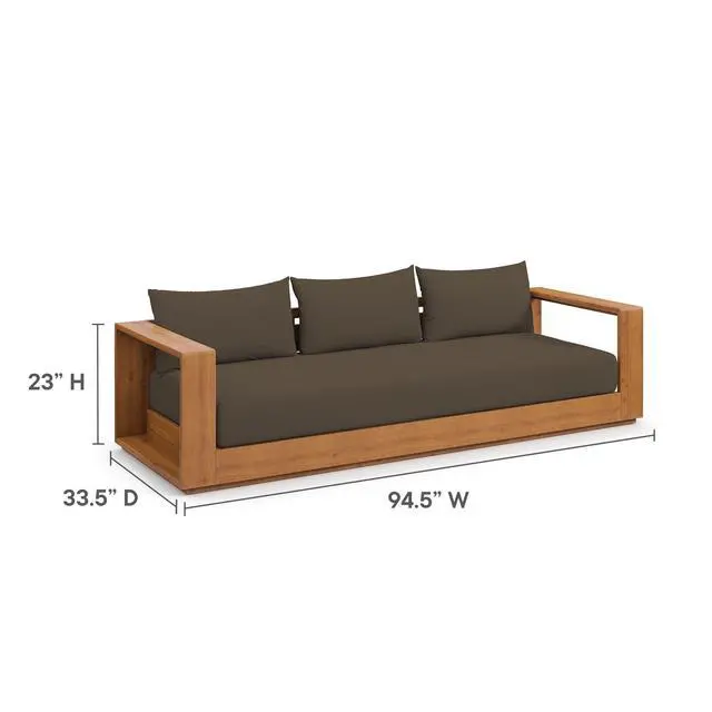 Alt view image 3 of 7 - Tahoe 5-Piece Outdoor Patio Acacia Wood Furniture Set by Modway