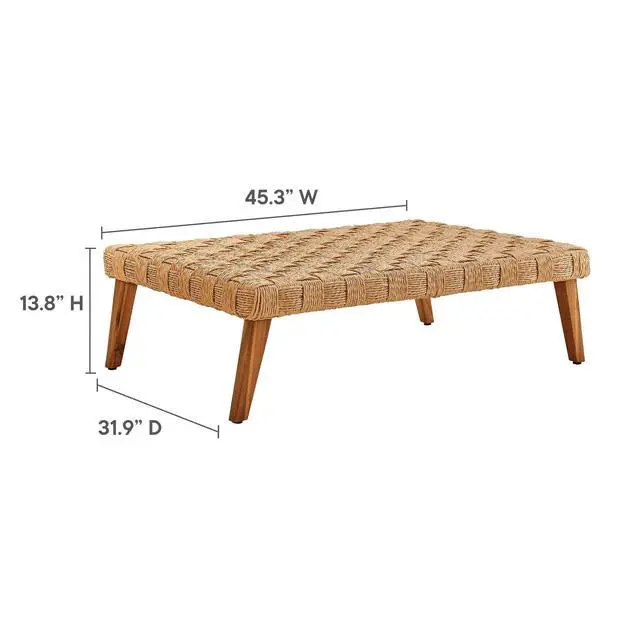 Alt view image 2 of 7 - Thames Outdoor Patio Wicker Outdoor Patio Rattan Coffee Table