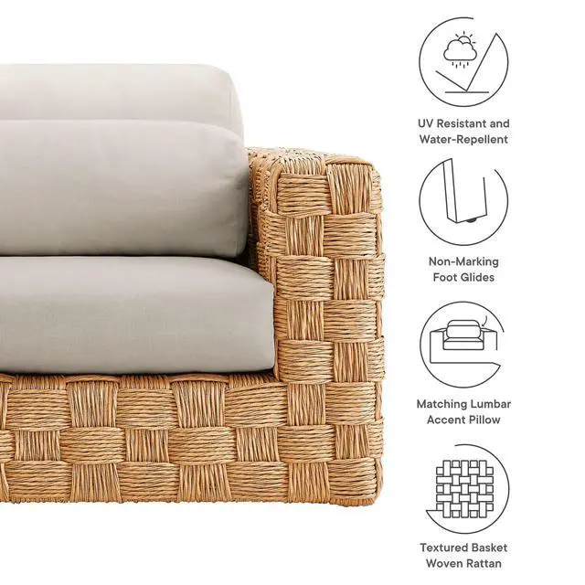 Alt view image 3 of 7 - Thames Outdoor Patio Wicker Outdoor Patio Rattan Armchair