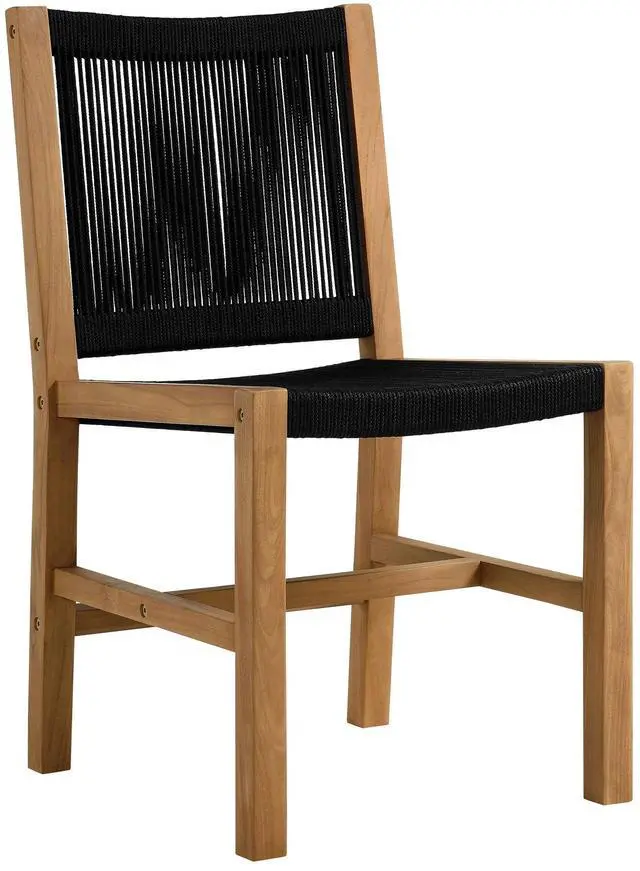 Alt view image 5 of 7 - Vienna 7-Piece Outdoor Patio Teak and Rope Dining Set with Armless Chairs by Modway