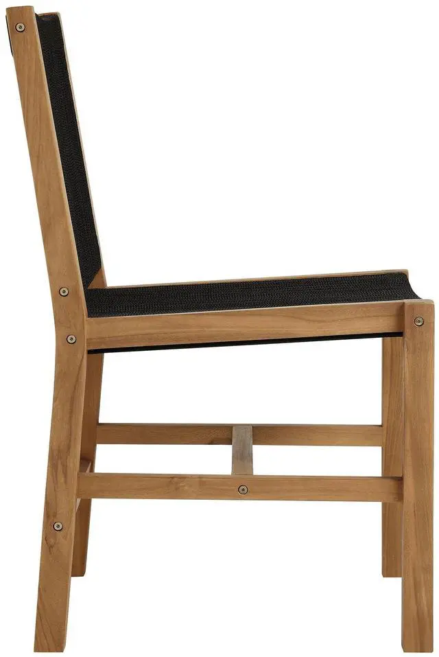 Alt view image 7 of 7 - Vienna 7-Piece Outdoor Patio Teak and Rope Dining Set with Armless Chairs by Modway
