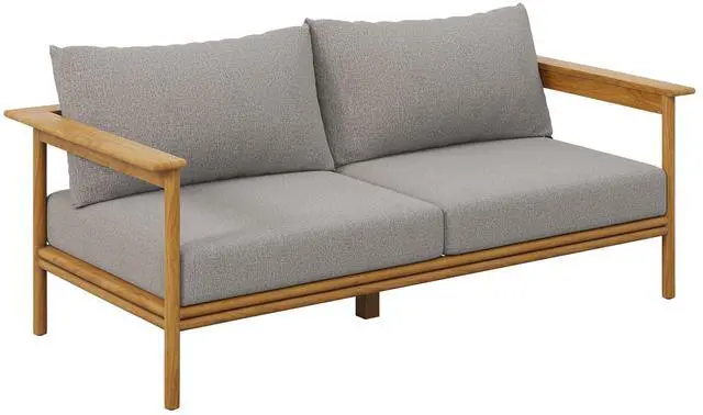 Alt view image 5 of 7 - Wren 2-Piece Outdoor Patio Teak Wood Sofa and Ottoman Set by Modway
