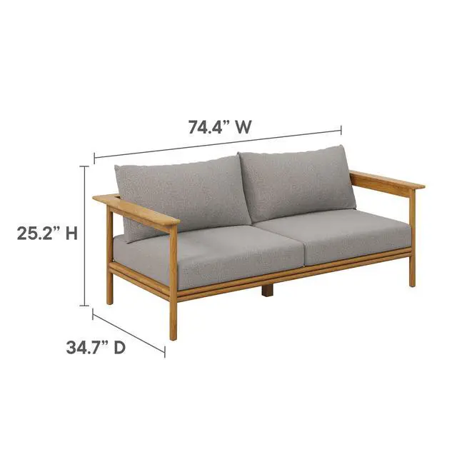 Alt view image 4 of 7 - Wren 4-Piece Outdoor Patio Teak Wood Furniture Set by Modway