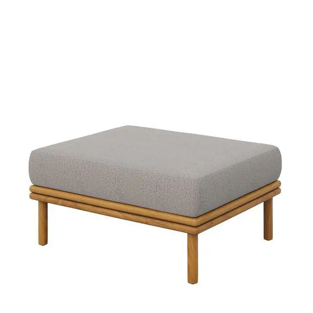 Alt view image 5 of 7 - Wren Outdoor Patio Teak Wood Ottoman by Modway