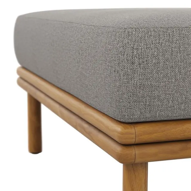 Alt view image 7 of 7 - Wren Outdoor Patio Teak Wood Ottoman by Modway