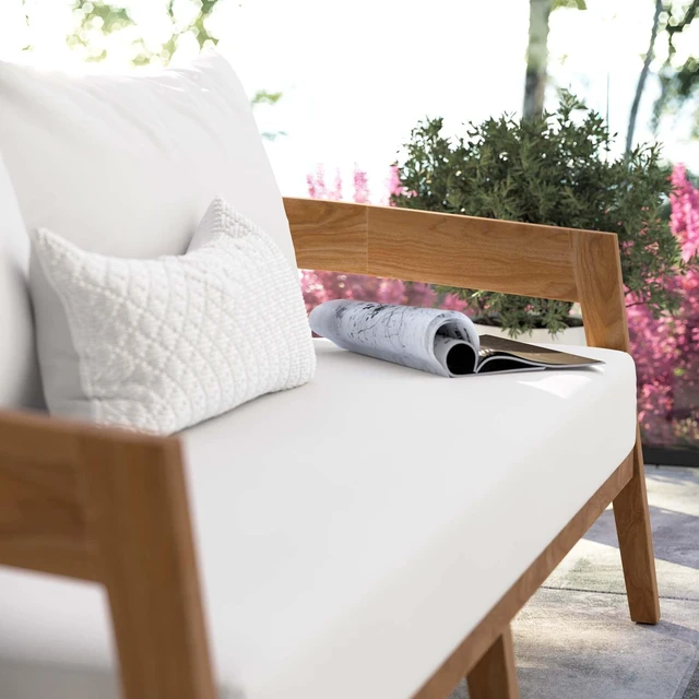 Alt view image 13 of 13 - Brisbane Teak Wood Outdoor Patio Loveseat