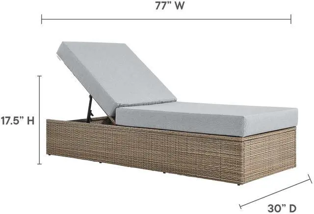 Alt view image 3 of 7 - Convene Outdoor Patio Chaise Lounge Chair by Modway