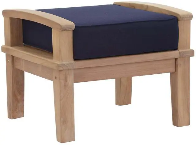 Alt view image 6 of 6 - Marina Outdoor Patio Teak Ottoman by Modway