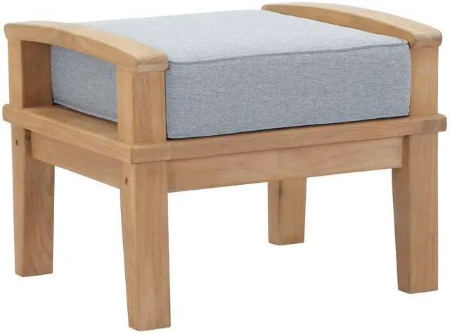Alt view image 5 of 6 - Marina Outdoor Patio Teak Ottoman by Modway