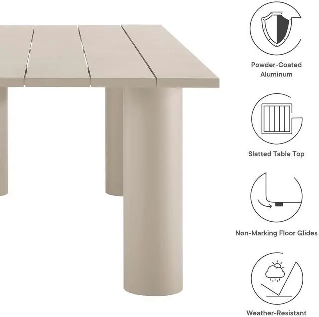Alt view image 6 of 7 - Nautica 7-Piece Rectangular Outdoor Patio Aluminum Dining Table and Chairs Set