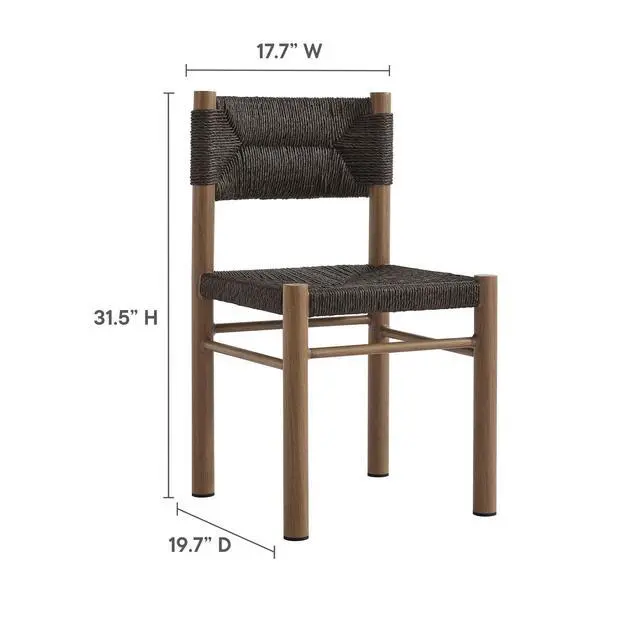 Alt view image 3 of 7 - Parkland Outdoor Patio Rattan and Aluminum Dining Side Chairs Set of 2
