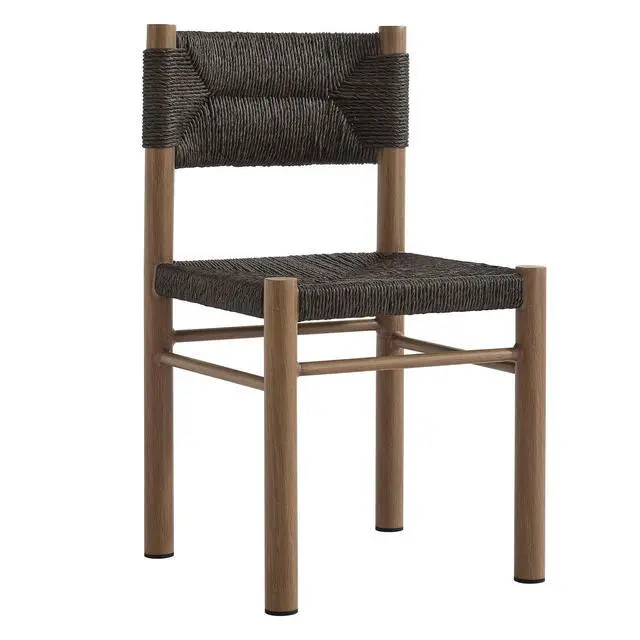 Alt view image 4 of 7 - Parkland Outdoor Patio Rattan and Aluminum Dining Side Chairs Set of 2
