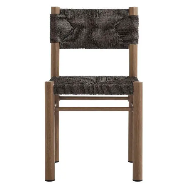 Alt view image 7 of 7 - Parkland Outdoor Patio Rattan and Aluminum Dining Side Chairs Set of 2