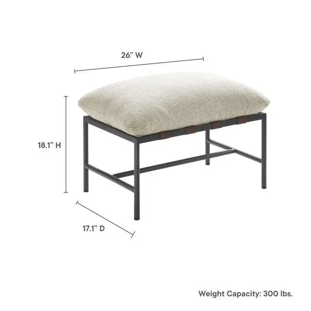 Alt view image 3 of 7 - Raya Outdoor Patio Boucle Ottoman