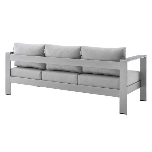 Alt view image 4 of 7 - Shore 7 Piece Sunbrella Fabric Outdoor Patio Aluminum Set by Modway