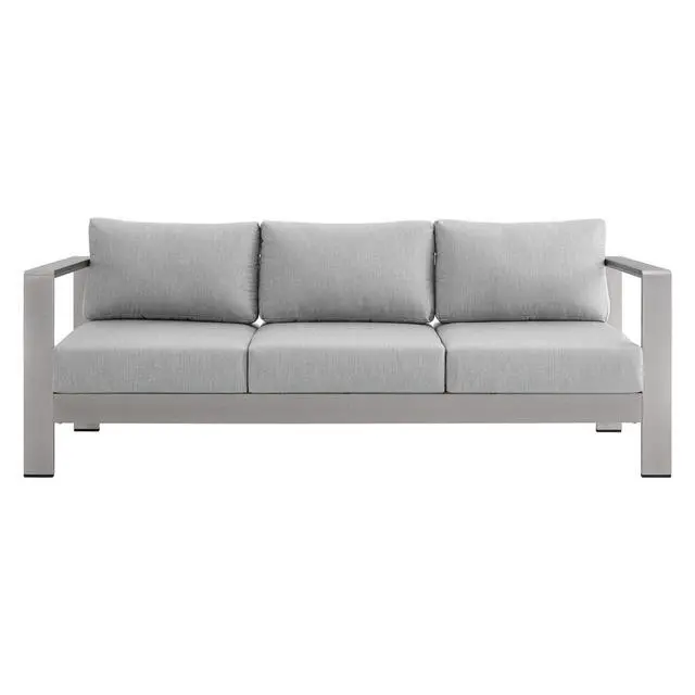 Alt view image 5 of 7 - Shore 7 Piece Sunbrella Fabric Outdoor Patio Aluminum Set by Modway