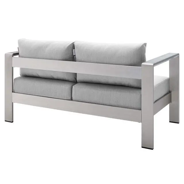 Alt view image 7 of 7 - Shore 7 Piece Sunbrella Fabric Outdoor Patio Aluminum Set by Modway