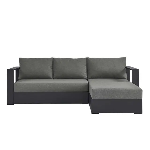 Alt view image 5 of 7 - Tahoe 2-Piece Outdoor Patio Powder-Coated Aluminum Right-Facing Chaise Sectional Sofa Set by Modway