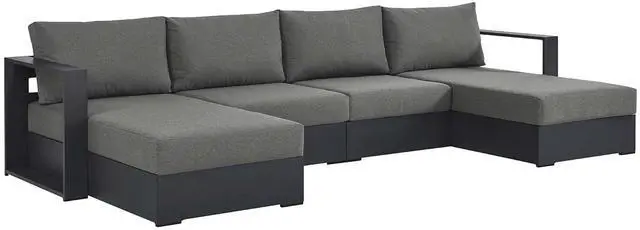 Main image of Tahoe 4-Piece Outdoor Patio Powder-Coated Aluminum Sectional Sofa Set by Modway