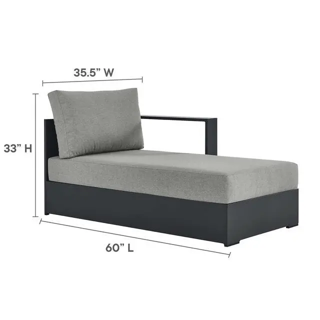 Alt view image 5 of 7 - Tahoe 3-Piece Outdoor Patio Powder-Coated Aluminum Right-Facing Chaise Sectional Sofa Set by Modway