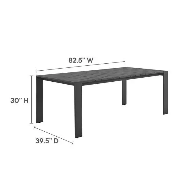 Alt view image 3 of 7 - Tahoe Rectangular Outdoor Patio Aluminum Dining Table