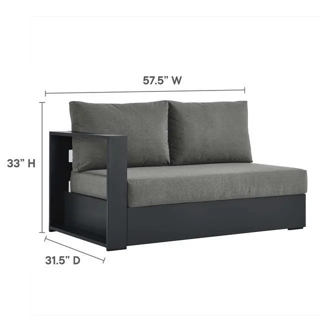 Alt view image 2 of 7 - Tahoe Outdoor Patio Powder-Coated Aluminum Modular Left-Facing Loveseat by Modway