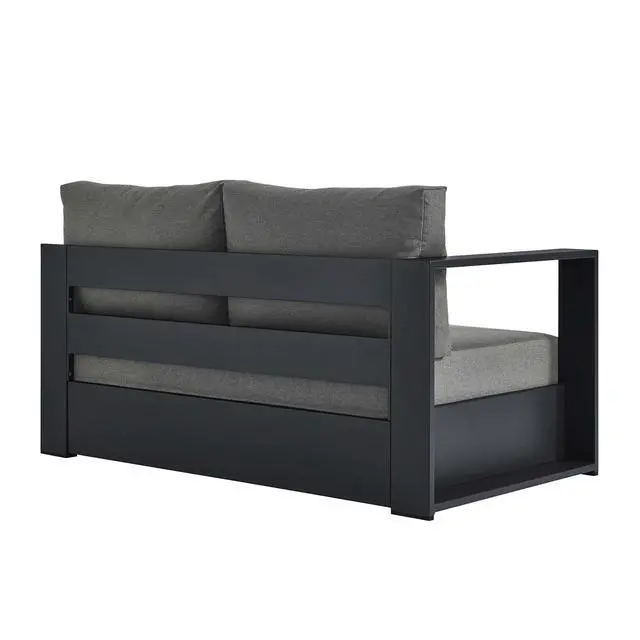 Alt view image 5 of 7 - Tahoe Outdoor Patio Powder-Coated Aluminum Modular Left-Facing Loveseat by Modway