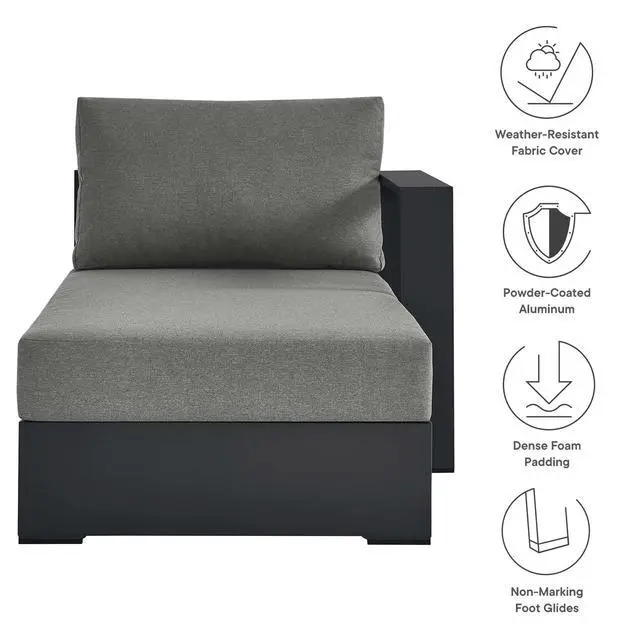 Alt view image 2 of 7 - Tahoe Outdoor Patio Powder-Coated Aluminum Modular Right-Facing Chaise Lounge by Modway