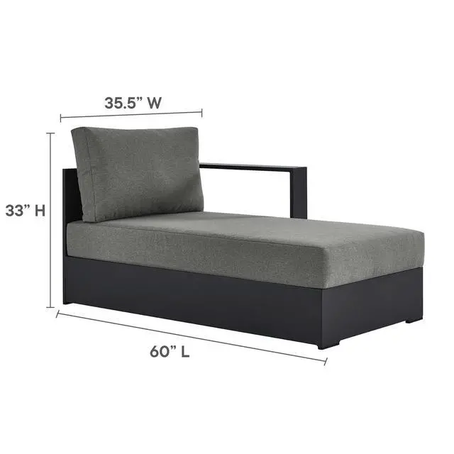 Alt view image 3 of 7 - Tahoe Outdoor Patio Powder-Coated Aluminum Modular Right-Facing Chaise Lounge by Modway
