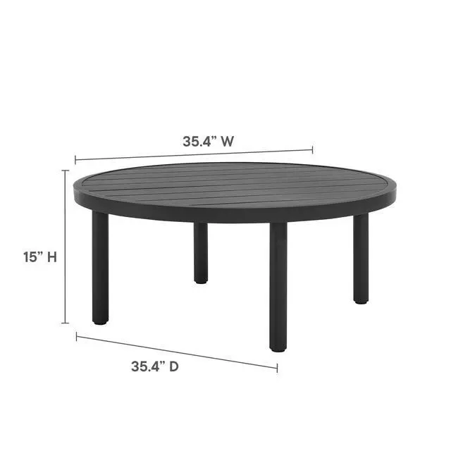 Alt view image 3 of 7 - Terrace 35" Outdoor Patio Aluminum Round Coffee Table