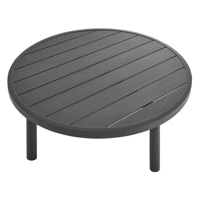 Alt view image 4 of 7 - Terrace 35" Outdoor Patio Aluminum Round Coffee Table