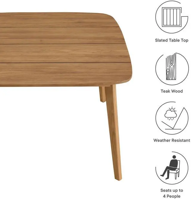 Alt view image 2 of 7 - Vienna Outdoor Patio Teak Wood Dining Table