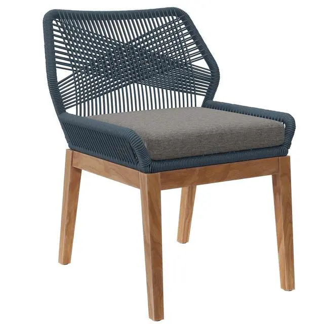Alt view image 7 of 13 - Wellspring Outdoor Patio Teak Wood Dining Chair