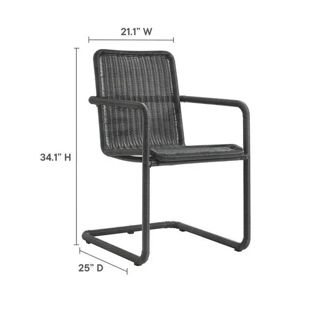 Alt view image 3 of 7 - Abacus and Parkland 7-Piece Rectangular Outdoor Patio Dining Table Set with Rattan Armchairs