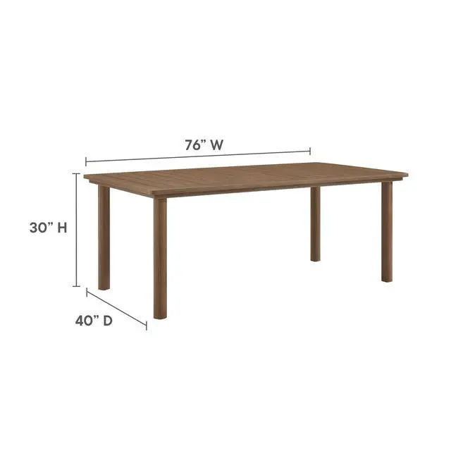 Alt view image 4 of 7 - Abacus and Parkland 7-Piece Rectangular Outdoor Patio Dining Table Set with Rattan Armchairs
