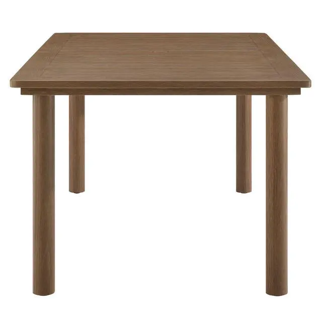 Alt view image 6 of 7 - Abacus and Parkland 7-Piece Rectangular Outdoor Patio Dining Table Set with Rattan Armchairs