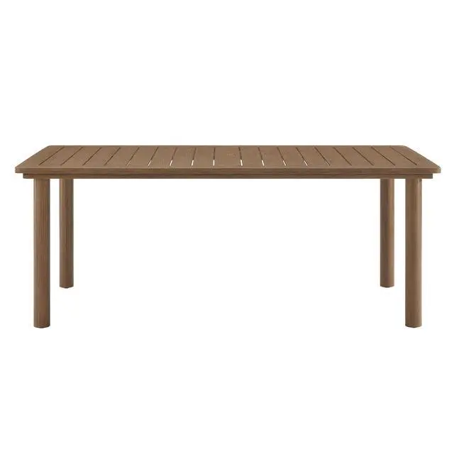 Alt view image 7 of 7 - Abacus and Parkland 7-Piece Rectangular Outdoor Patio Dining Table Set with Rattan Armchairs