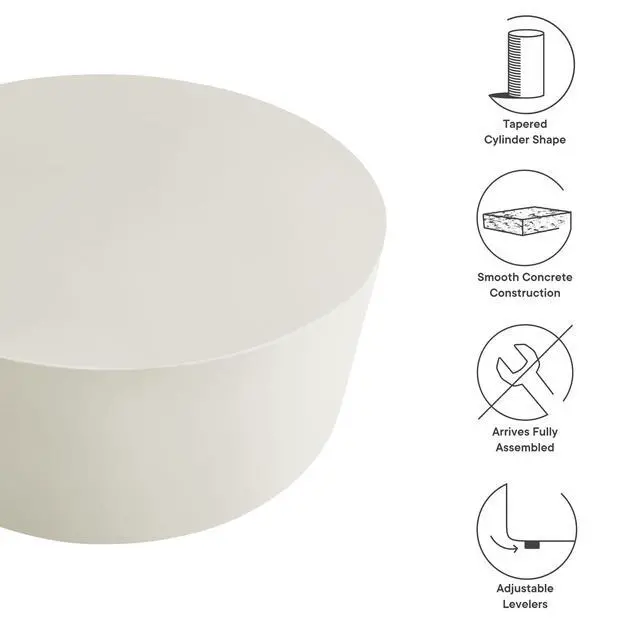 Alt view image 3 of 7 - Brion Round Indoor - Outdoor Patio Concrete Coffee Table