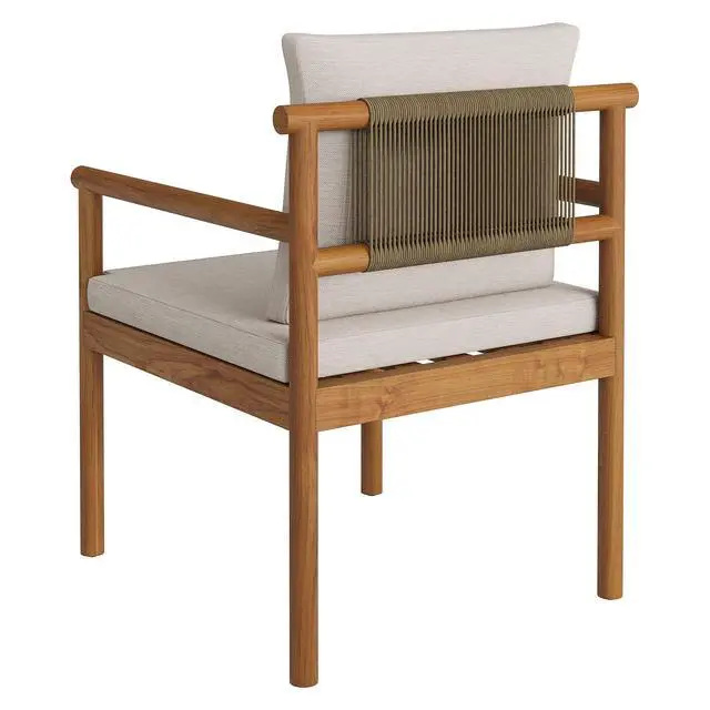 Alt view image 5 of 7 - Eleni Outdoor Patio Teak Wood Rope Dining Chair by Modway