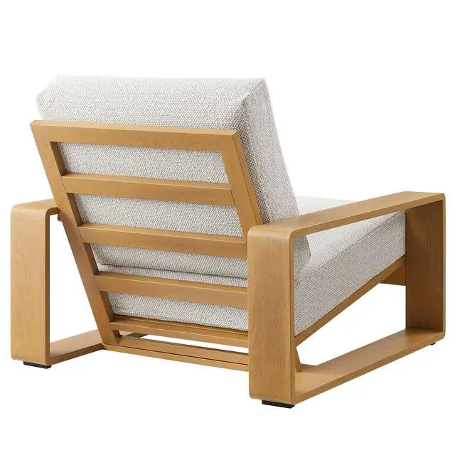 Alt view image 5 of 7 - Lirienne Outdoor Patio Aluminum Faux Wood Armchairs Set of 2
