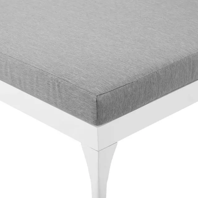 Alt view image 6 of 7 - Perspective Cushion Outdoor Patio Chaise Lounge Chair White Gray