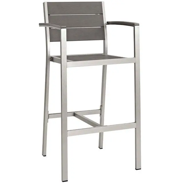 Alt view image 6 of 7 - Shore Outdoor Patio Aluminum Dining Armchair and Bar Stool Set of 2
