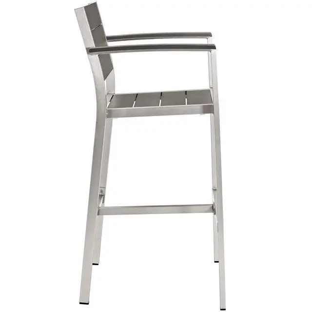 Alt view image 7 of 7 - Shore Outdoor Patio Aluminum Dining Armchair and Bar Stool Set of 2