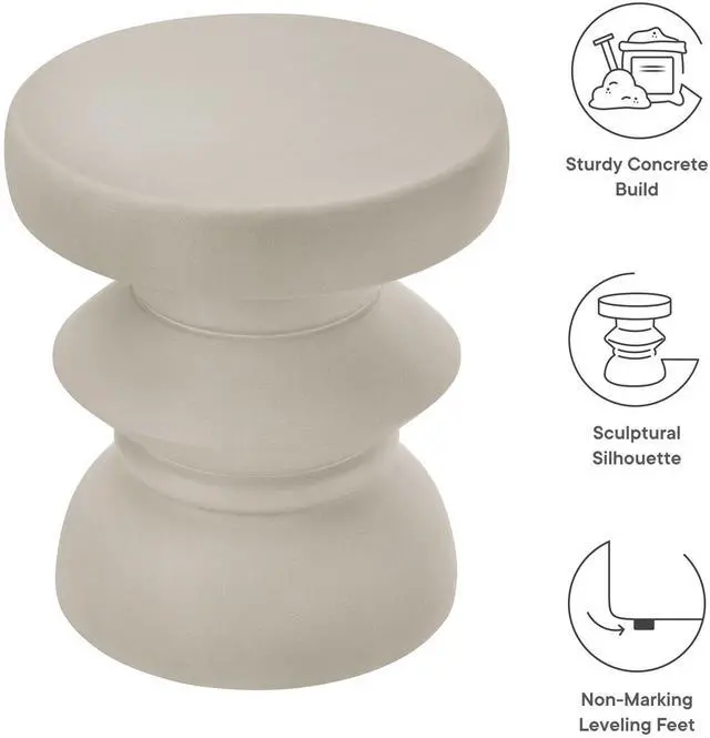 Alt view image 3 of 7 - Terza Indoor - Outdoor Patio Concrete Side Table
